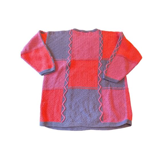 Colorful Hand-Knitted Sweater Embroidered Circular Patterns Segrets Sun Prints M - Picture 7 of 8